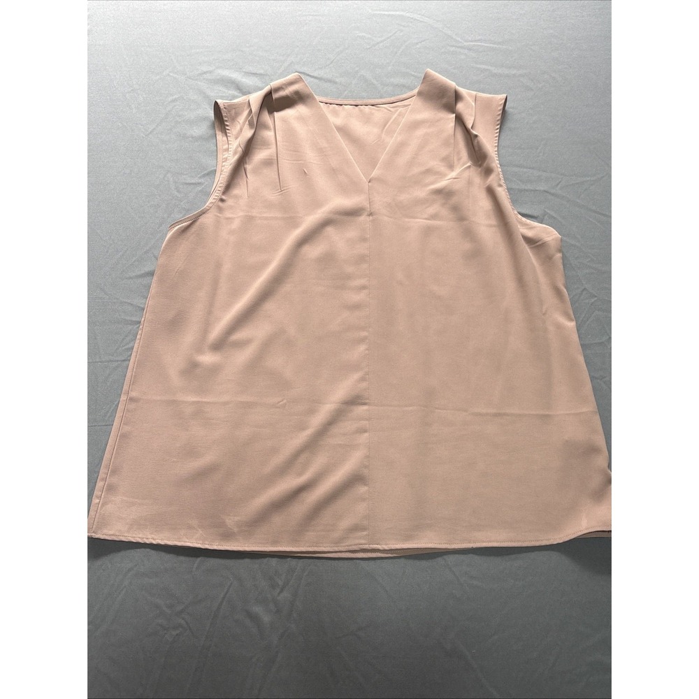 Women's V-neck Pleated Shoulder Blouse, Brown, Size 2xl